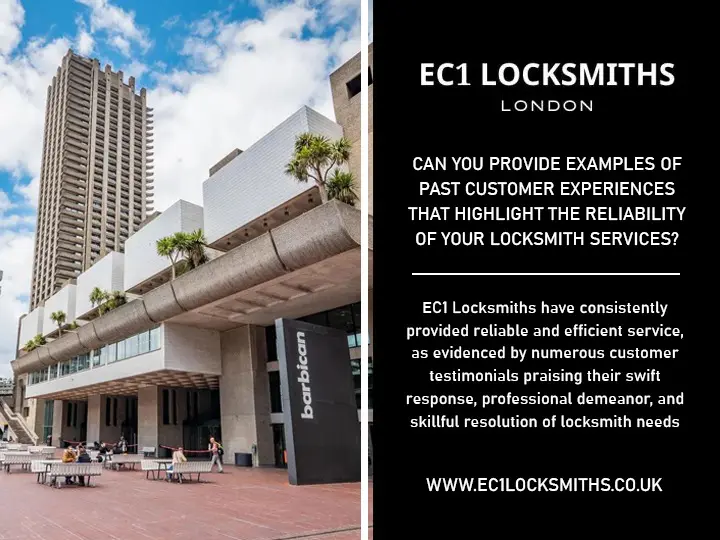 Can you provide examples of past customer experiences that highlight the reliability of your locksmith services?